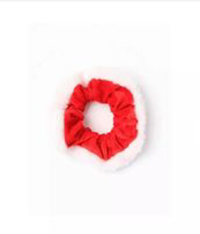 Picture of 51552 BRIGHT RED VELVET CHRISTMAS SCRUNCHIE WITH WHITE TRIM